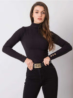 Načíst obrázek do prohlížeče Galerie, Dámský rolák s knoflíky Basic - černý
