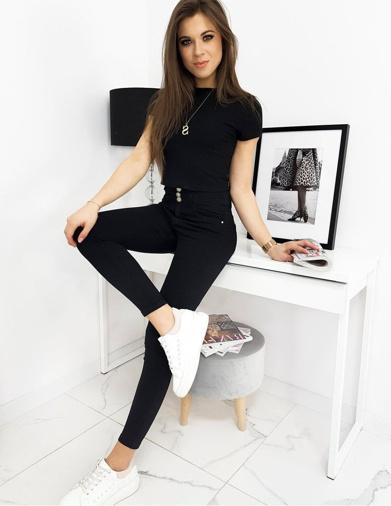 Dámské černé džíny slim - BASIC
