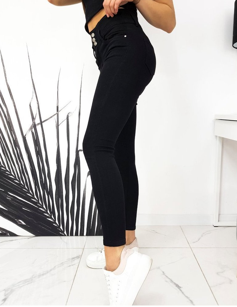 Dámské černé džíny slim - BASIC