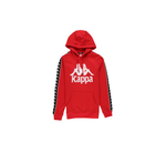 Načíst obrázek do prohlížeče Galerie, Červená mikina unisex s kapucí a pruhy - KAPPA
