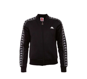 Černá mikina unisex s pruhy a zapínáním - KAPPA
