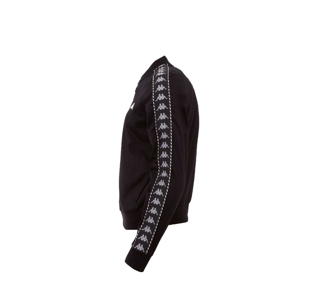Černá mikina unisex s pruhy a zapínáním - KAPPA