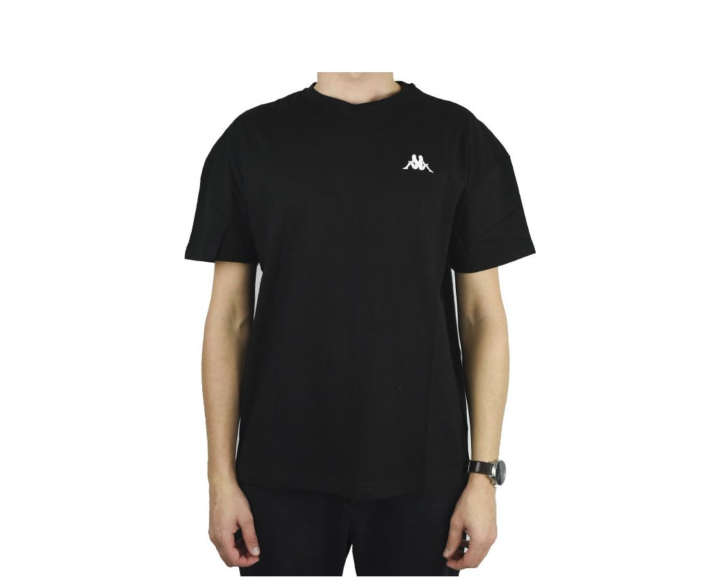 Černé tričko s v výstřihem unisex - KAPPA
