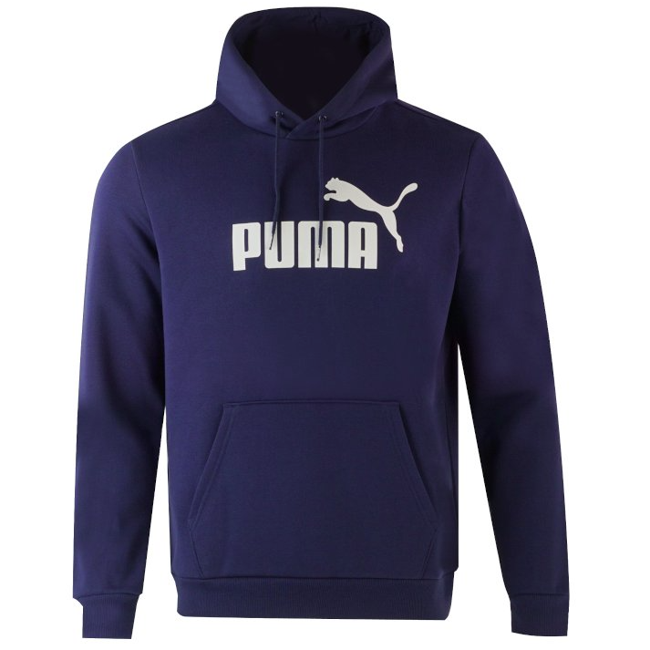 PUMA ESS HOODY FL BIG LOGO pánská mikina - tmavě modrá
